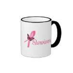 Cinta rosada de la mariposa - superviviente del cá taza