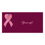 Cinta rosada del corazón tarjeta personal