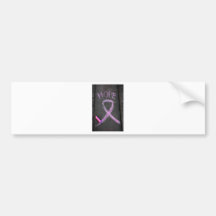 Cinta rosada para la conciencia del cáncer de pech etiqueta de parachoque