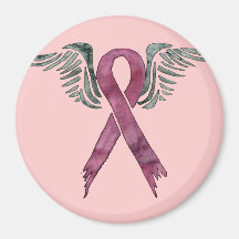 cinta y alas rosadas imanes para frigoríficos