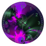 Cintas magentas violetas del Imp del fractal púrpu Reloj De Pared