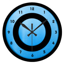Círculo-azul-negro - reloj de pared