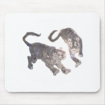 Círculo blanco 2002 de los tigres del fantasma de  alfombrillas de ratón