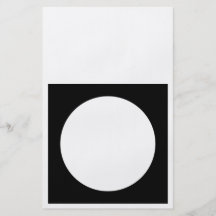 Círculo blanco y negro, diseño geométrico simple tarjeta publicitaria
