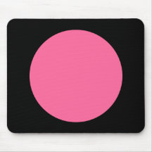 Círculo - de color rosa oscuro y negro tapetes de ratones