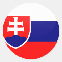 Círculo de la bandera de la calidad de Eslovaquia Pegatina Redonda