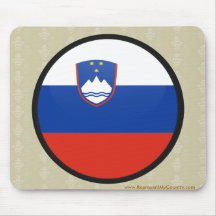 Círculo de la bandera de la calidad de Eslovenia Alfombrillas De Ratones