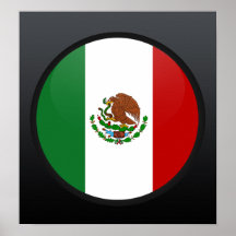 Círculo de la bandera de la calidad de México Poster