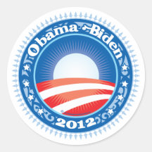 Círculo de Obama Biden 2012 Etiqueta Redonda