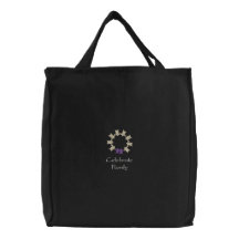 Círculo familiar (Frecuencia intermedia-Drk) Bolsa De Mano Bordada