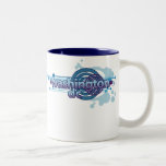 Círculo gráfico azul Washington D.C. Mug Taza