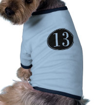 Círculo negro #13 (frente) camiseta de perrito