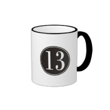 Círculo negro #13 (frente) taza