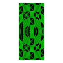 Círculo negro verde lona publicitaria