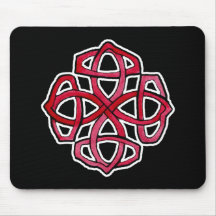 Círculo rojo de Knotwork del Celtic Tapetes De Ratones