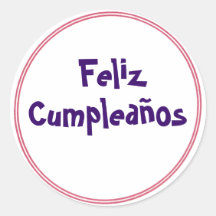 círculo rojo del esquema, Feliz, Cumpleaños Etiquetas Redondas