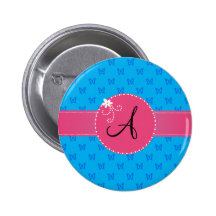 Círculo rosado de la flor de las mariposas azules 