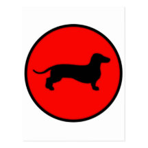 círculo trasero del doxie tarjeta postal