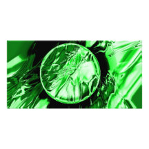 Círculo verde tarjeta personal con foto