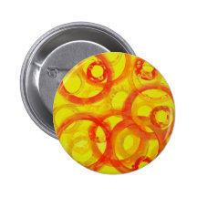 Círculos abstractos del naranja y del amarillo pin