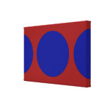 Círculos azules en rojo impresión de lienzo
