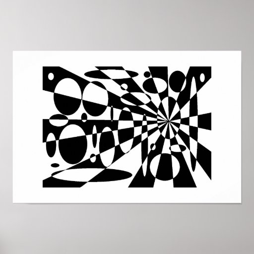 Círculos blancos y negros poster