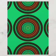 Círculos contemporáneos del naranja y del verde flyer a todo color