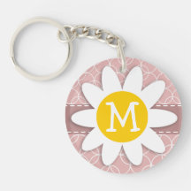 Círculos de color de malva; Margarita de la primav Llavero