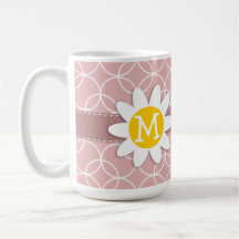 Círculos de color de malva; Margarita de la primav Tazas