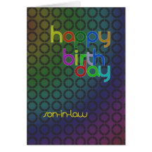 Círculos del cumpleaños para el yerno tarjetón
