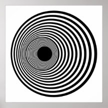 Círculos horizontales 01 blancos y negros del arte posters
