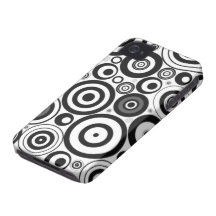 Círculos retros de la diversión linda iPhone 4 Case-Mate protectores