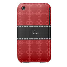 Círculos retros rojos conocidos personalizados iPhone 3 cárcasas