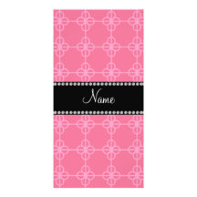 Círculos retros rosados conocidos personalizados tarjetas fotográficas personalizadas