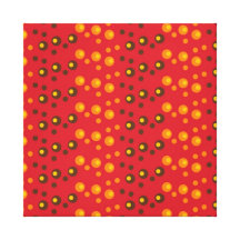 Círculos rojos brillantes y de moda del naranja y  lona envuelta para galerías