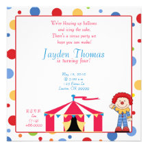 circuscopy, estamos soplando-para arriba los globo invitaciones personalizada