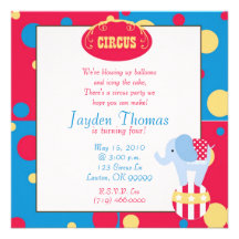 circuscopy, estamos soplando-para arriba los globo invitaciones personalizada