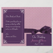 Ciruelo y aviador Amethyst del programa del boda d Flyer Personalizado