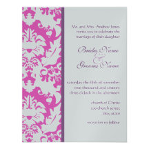 Ciruelo y invitaciones rosadas del boda del damasc anuncio