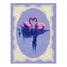CISNE del CORAZÓN del CORDÓN de SHARON SHARPE Tarjeta Postal
