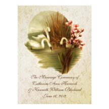Cisnes del vintage que casan programa invitacion personalizada