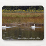 Cisnes en el pantano del alfarero alfombrilla de ratones