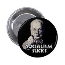 Cita de Churchill: ¡El socialismo chupa! Pins
