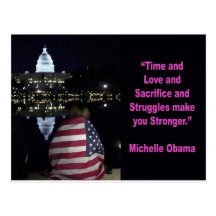 Cita de la inspiración de Michelle Obama Tarjetas Postales