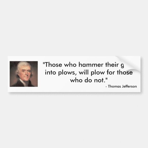 Cita de Thomas Jefferson Etiqueta De Parachoque