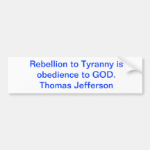 Cita de Thomas Jefferson Etiqueta De Parachoque