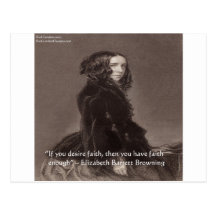 Cita del deseo de la fe de Elizabeth Barrett Brown Tarjetas Postales