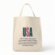 Cita del orgullo nacional de Abraham Lincoln bolsas