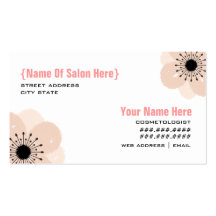 Cita del salón del Cosmetologist - anémona rosada Plantillas De Tarjetas Personales
