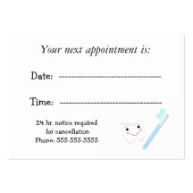 Cita dental tarjeta personal